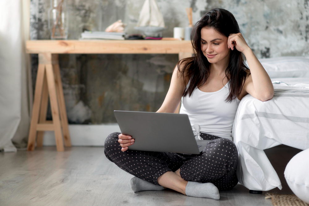Girl with a laptop